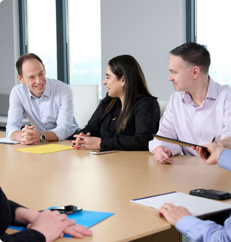 team meeting around table